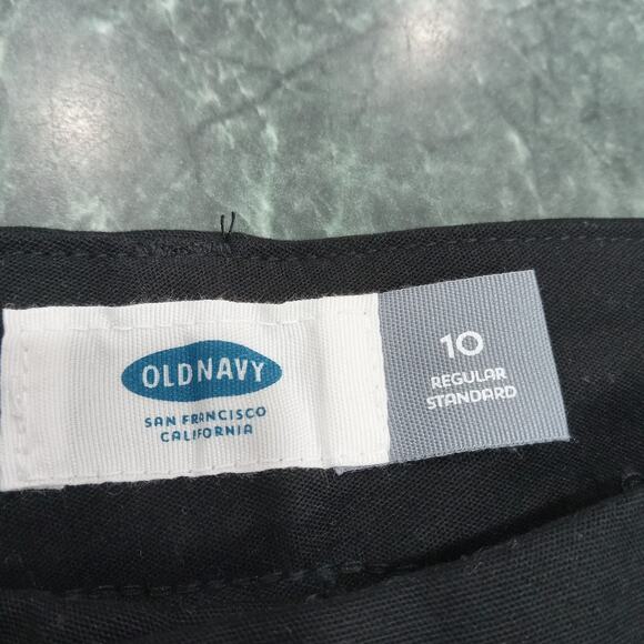 Old Navy High Rise Wide Leg Flare Crop Chino Dress Pants Women's Size 10 Black - Picture 6 of 13